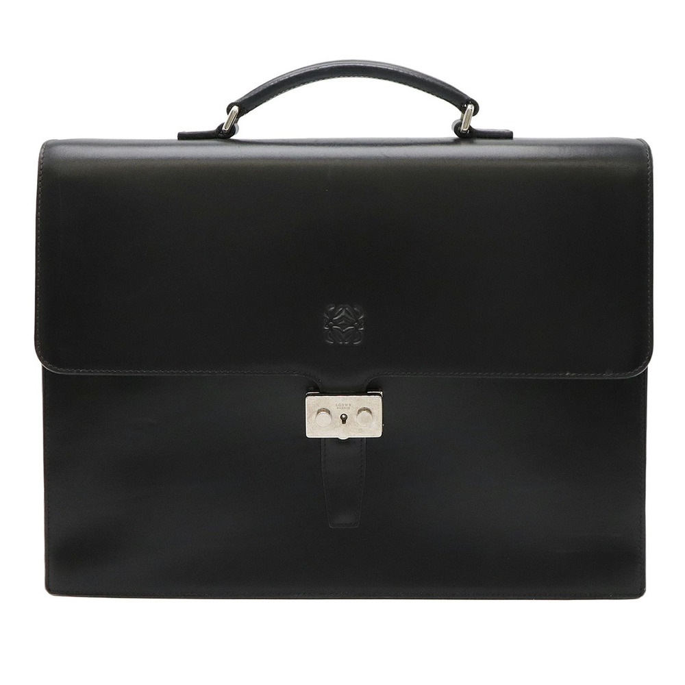 Loewe briefcase business bag shoulder leather black